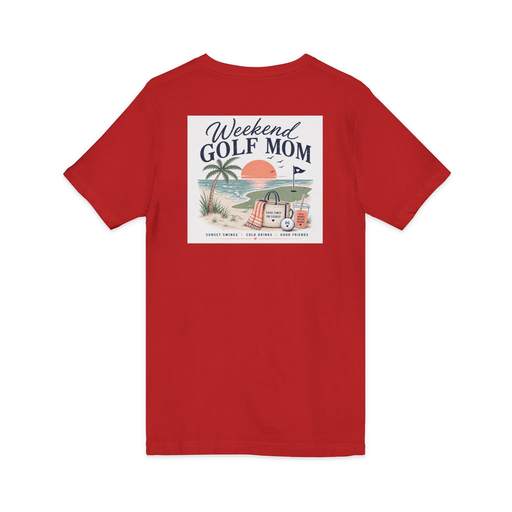 Weekend Golf Mom V-Neck Tee — Golfing Mom Graphic T-Shirt