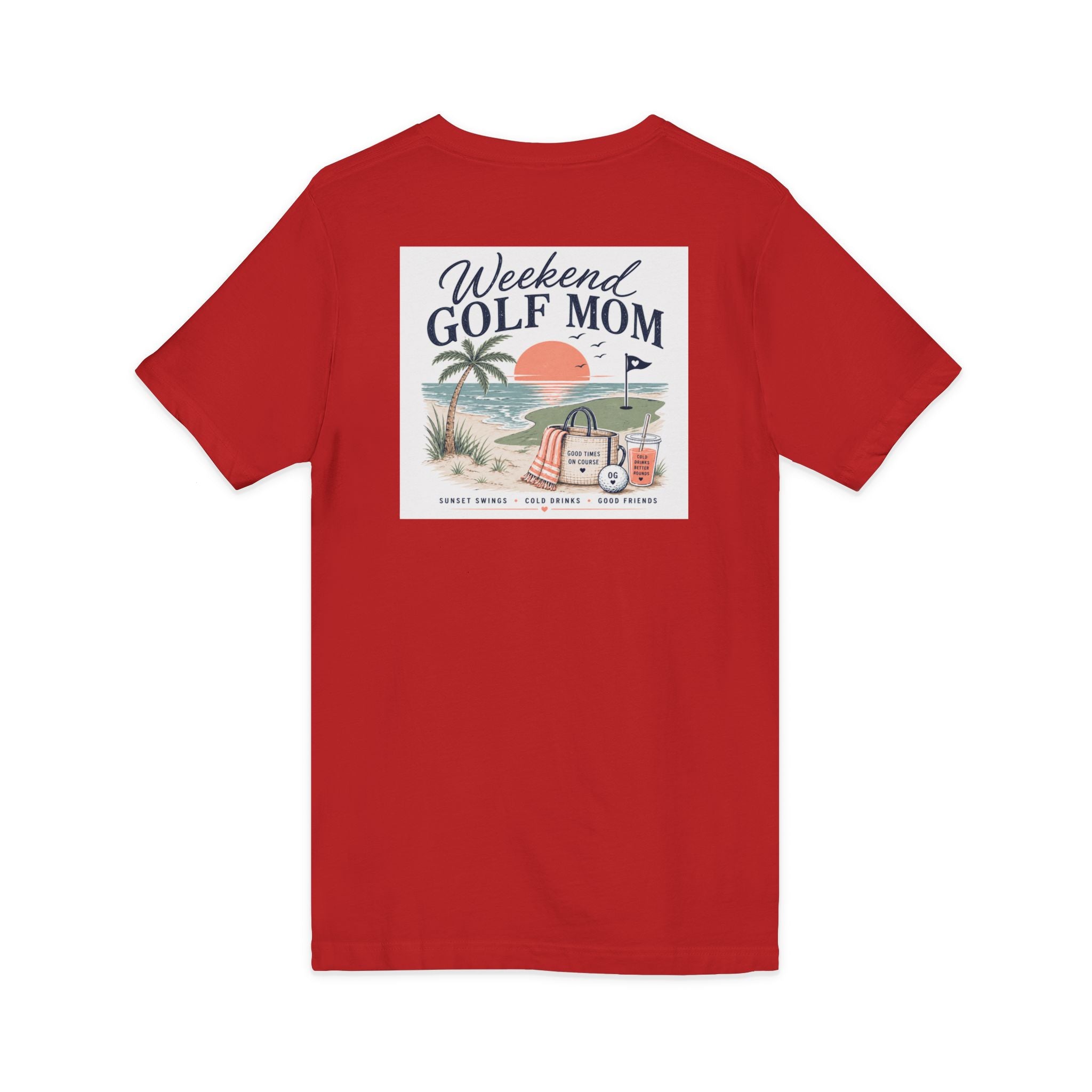 Weekend Golf Mom V-Neck Tee — Golfing Mom Graphic T-Shirt