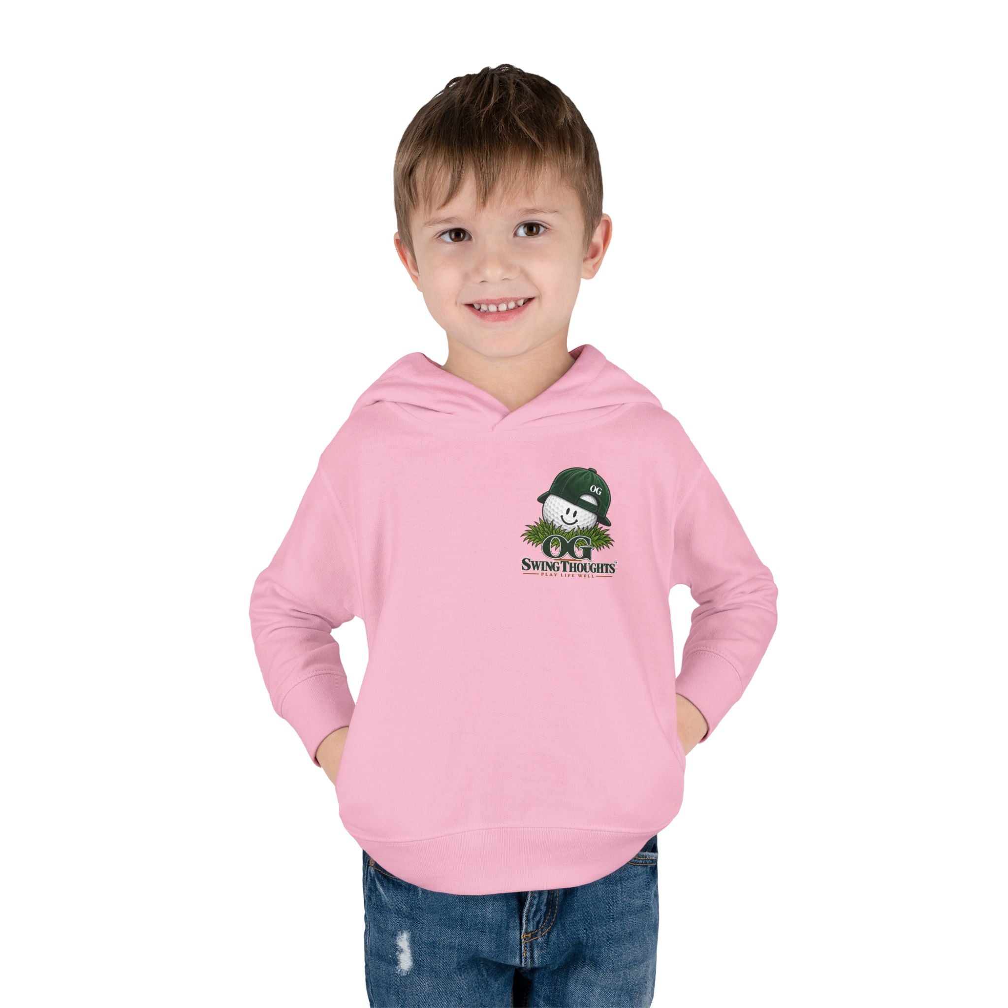 "Little Legend" Toddler Hoodie - 'OG Swing Thoughts' Cute Golf Kid Pullover Fleece