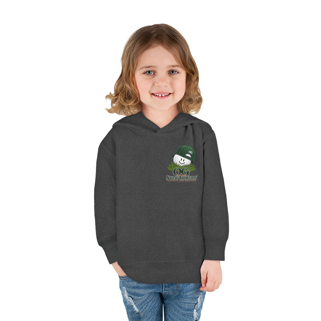 "Little Legend" Toddler Hoodie - 'OG Swing Thoughts' Cute Golf Kid Pullover Fleece