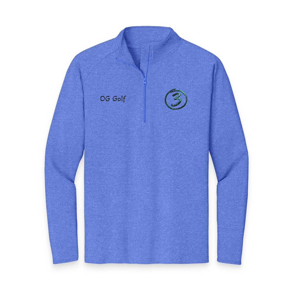 "Put Me Down for 3" OG Golf Quarter-Zip Pullover with Embroidered Logo