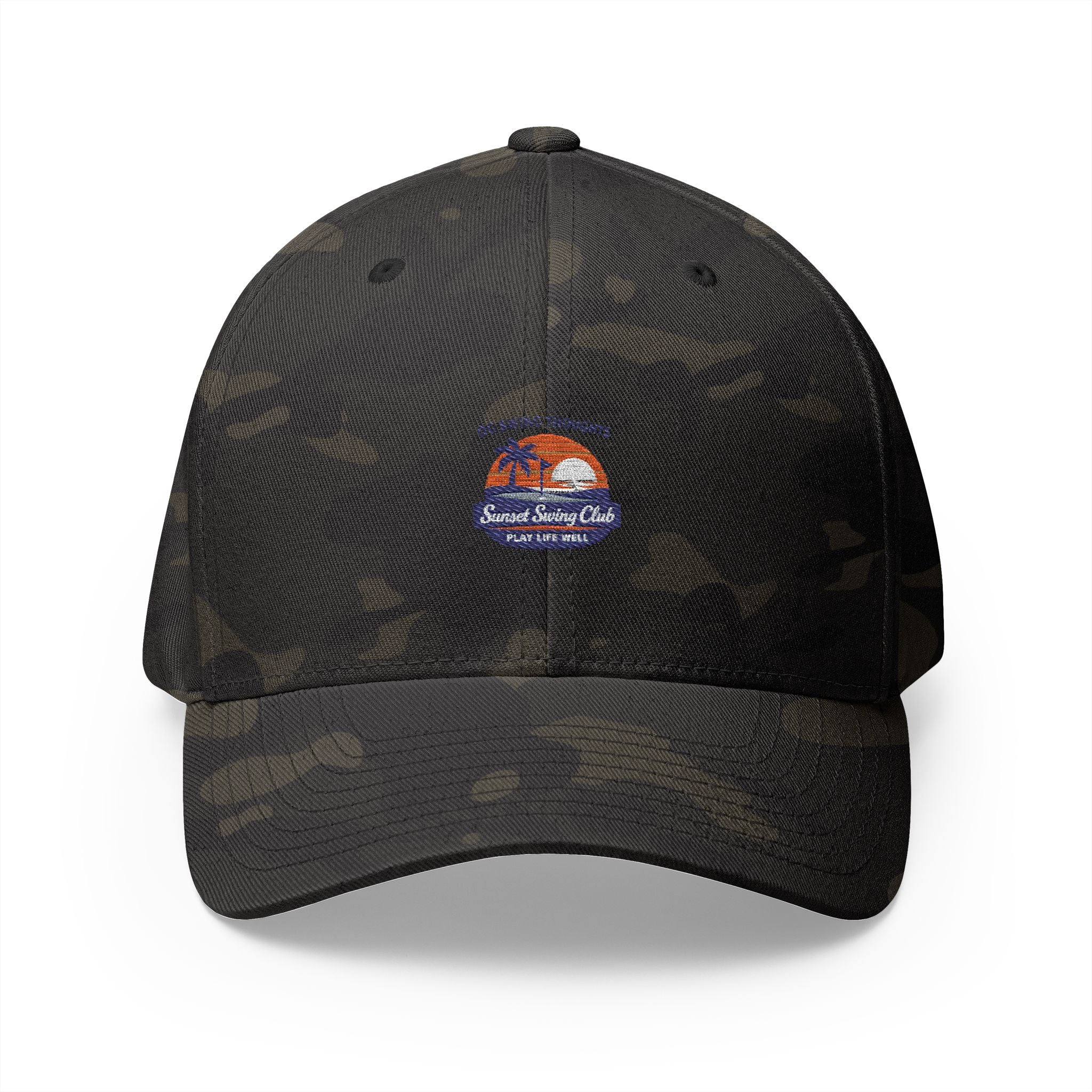 Embroidered Sunset Swing Club — Flex Fit Hat