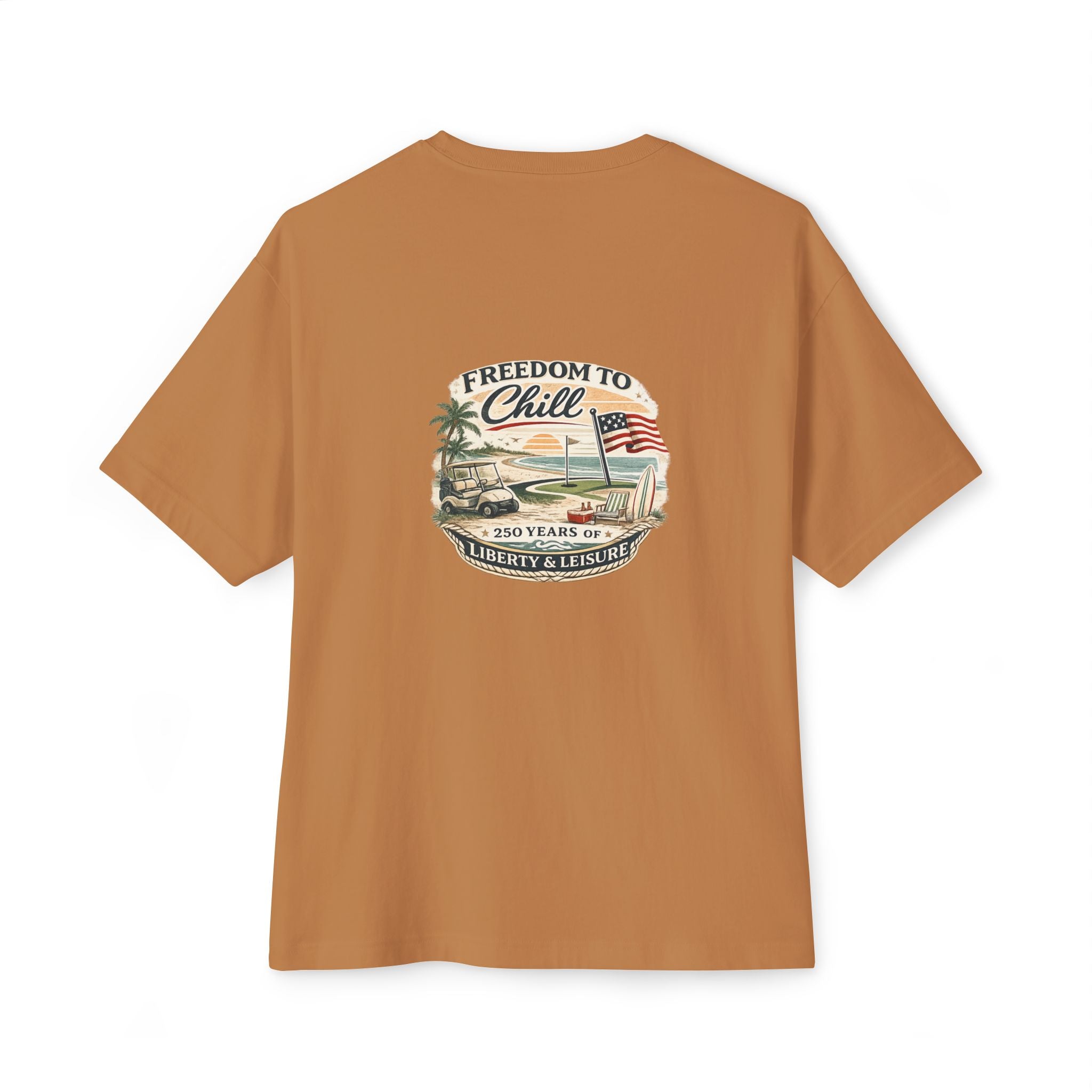 Freedom to Chill Tee — Vintage Beach Flag Graphic T-Shirt