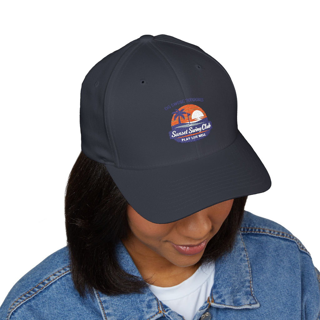 Embroidered Sunset Swing Club — Flex Fit Hat