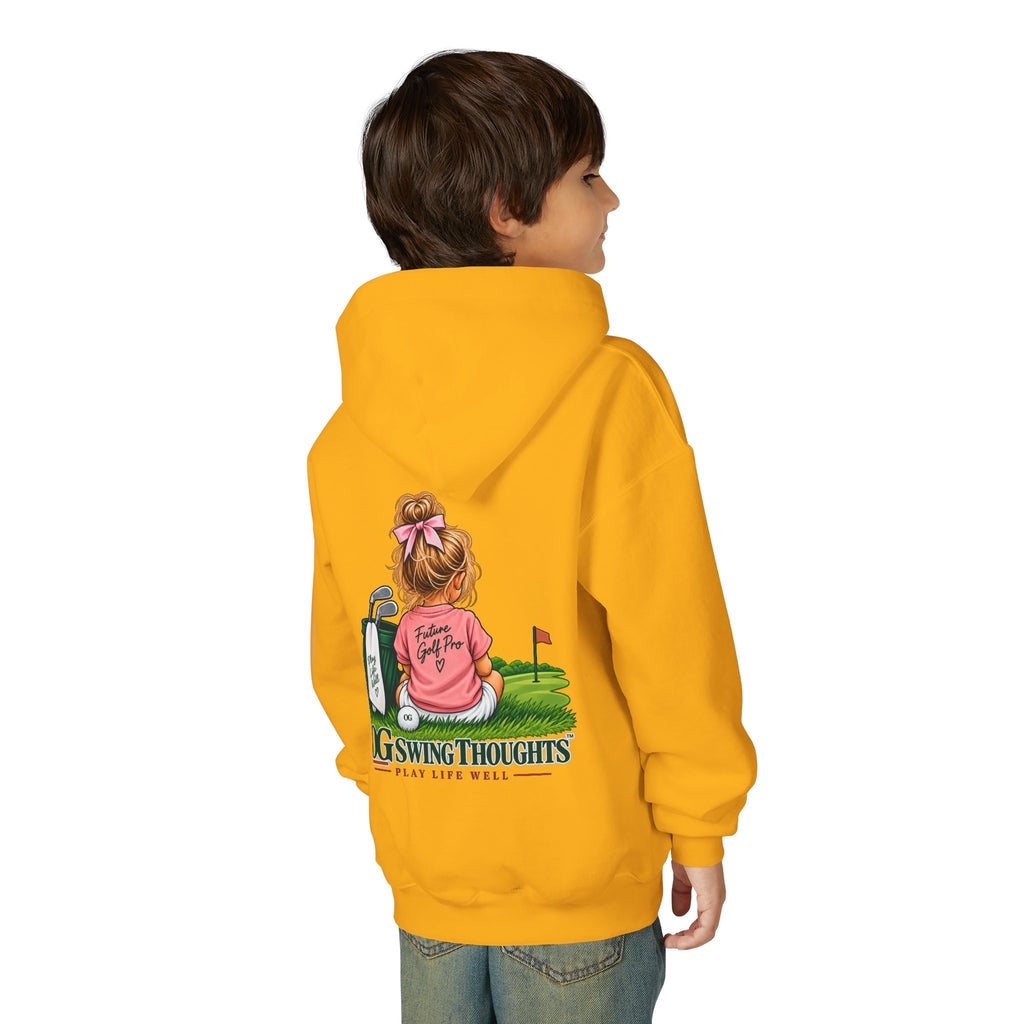 "Future Golf Pro" Youth Golf Hoodie — "OG Swing Thoughts" Cute Girl Golfer Graphic