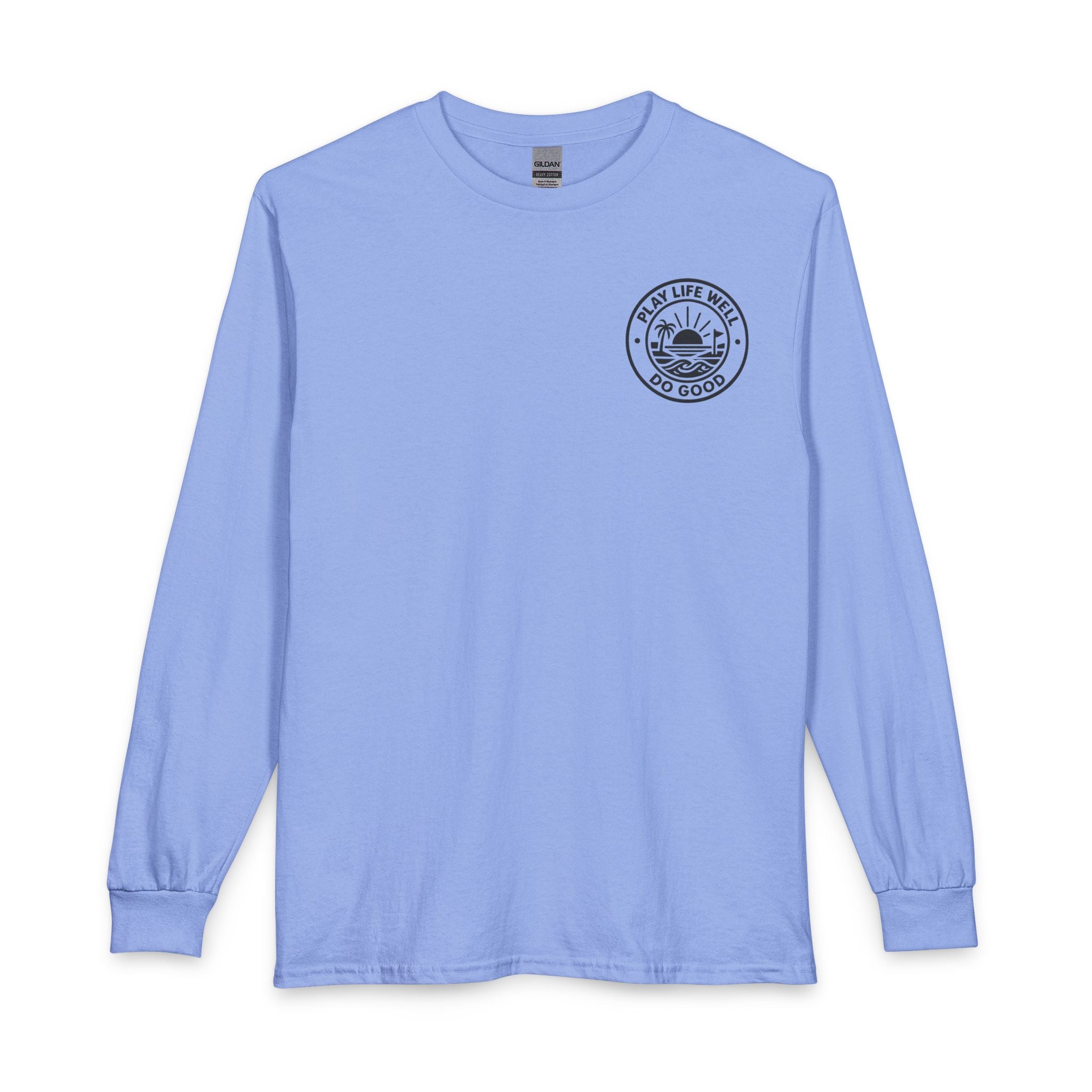 "Play Life Well" with Patriotic Eagle Vintage American Long Sleeve Crew