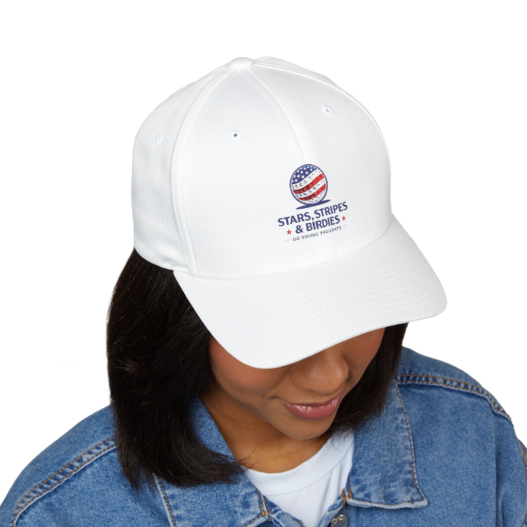 Embroidered 'Stars, Stripes & Birdies' Patriotic Structured Cap