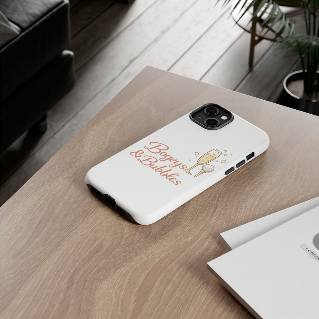 Phone Case — "Bogeys & Bubbles" Champagne Golf Design