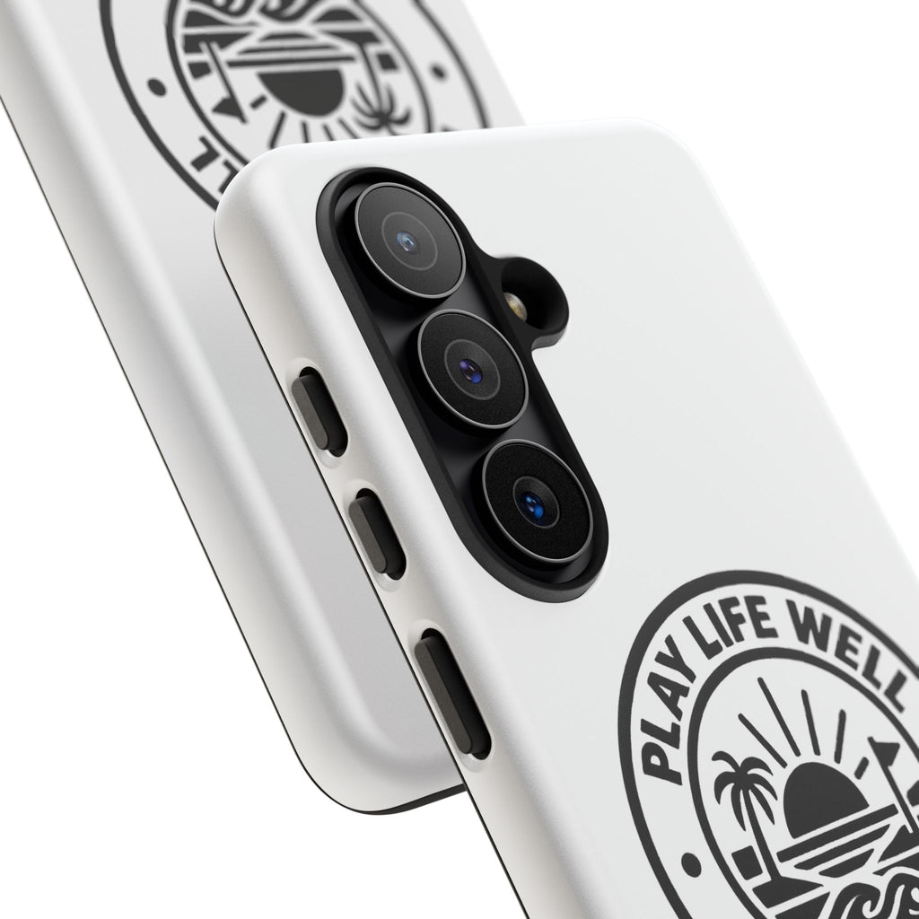 Phone Case — "Play Life Well, Do Good" Minimal Beach Badge