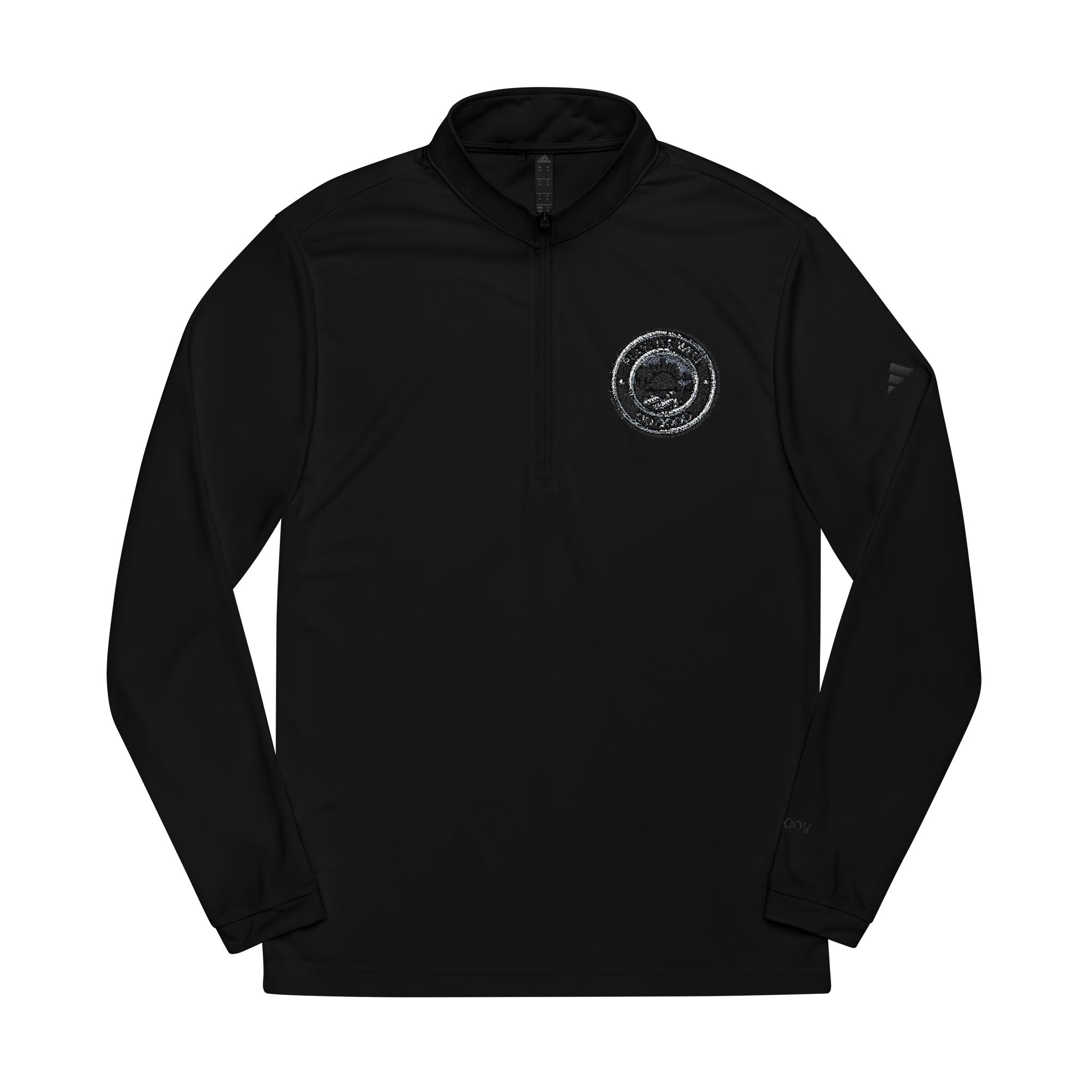adidas Embroidered Play Life Well Do Good Quarter-Zip Pullover — Performance Golf Top