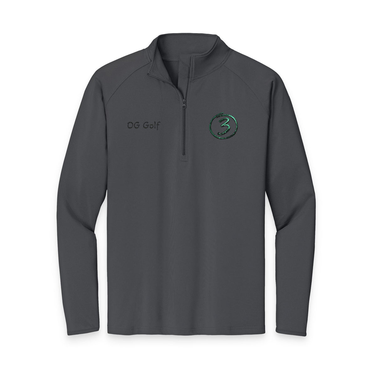 "Put Me Down for 3" OG Golf Quarter-Zip Pullover with Embroidered Logo