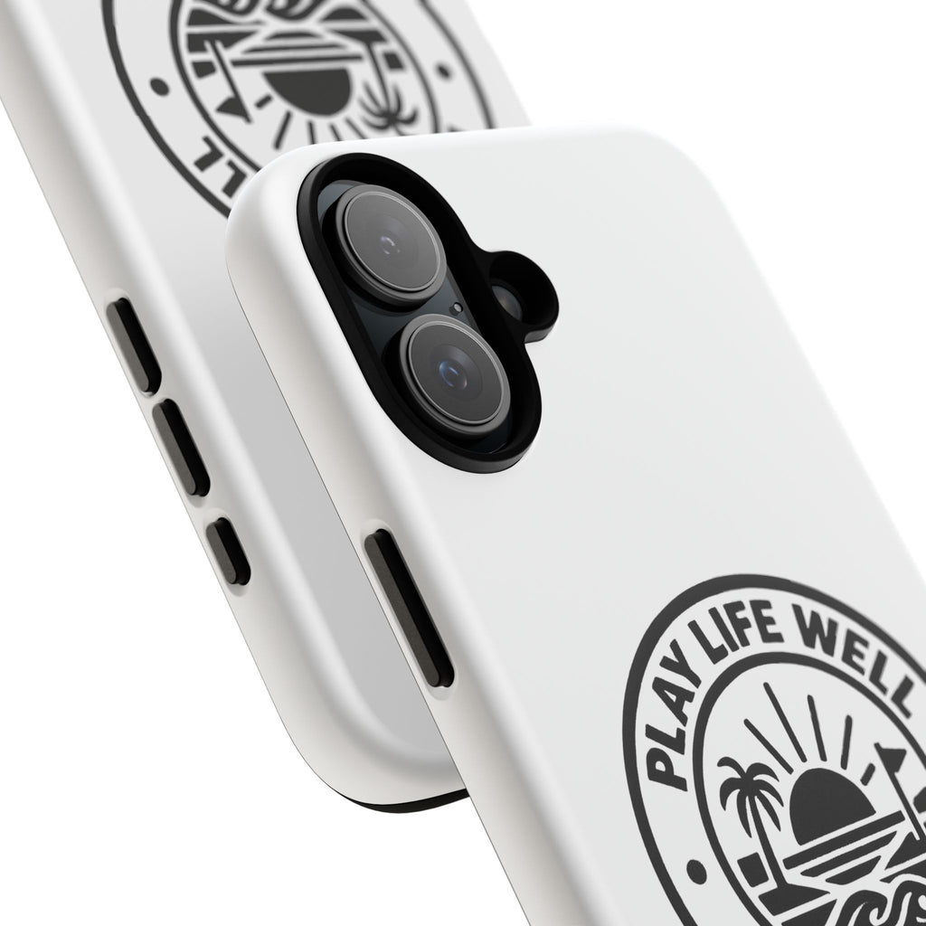 Phone Case — "Play Life Well, Do Good" Minimal Beach Badge