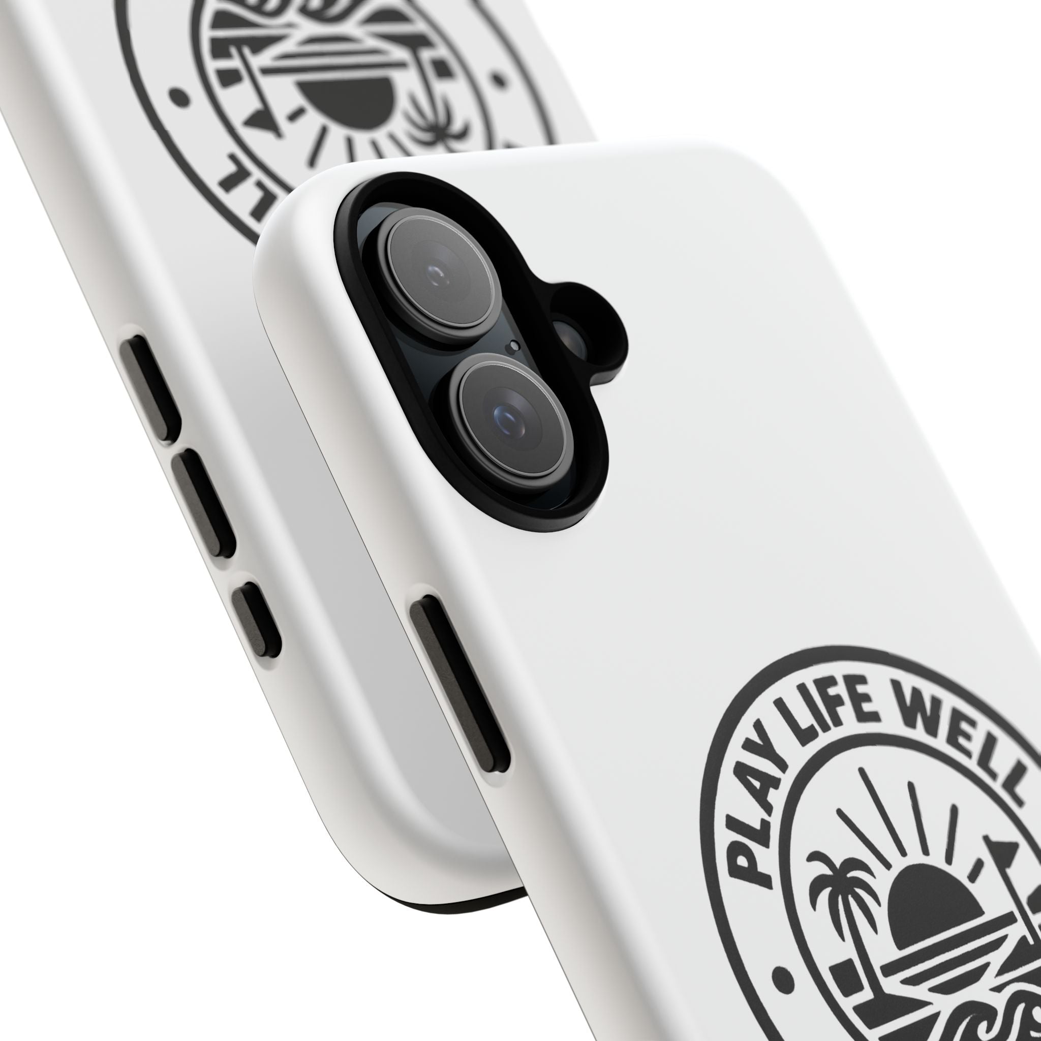 Phone Case — "Play Life Well, Do Good" Minimal Beach Badge