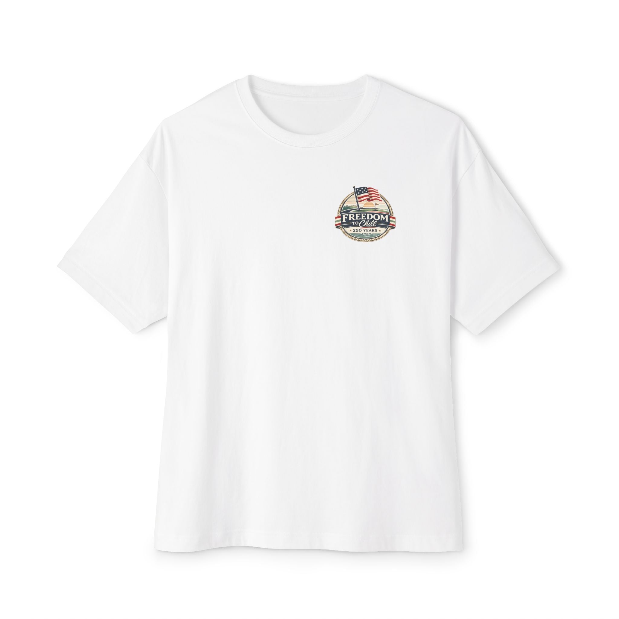 Freedom to Chill Tee — Vintage Beach Flag Graphic T-Shirt