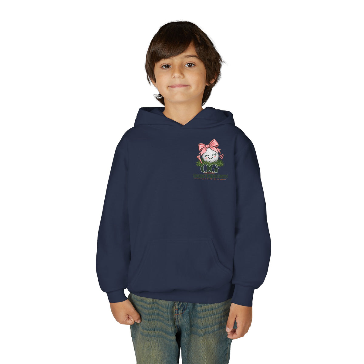 "Future Golf Pro" Youth Golf Hoodie — "OG Swing Thoughts" Cute Girl Golfer Graphic