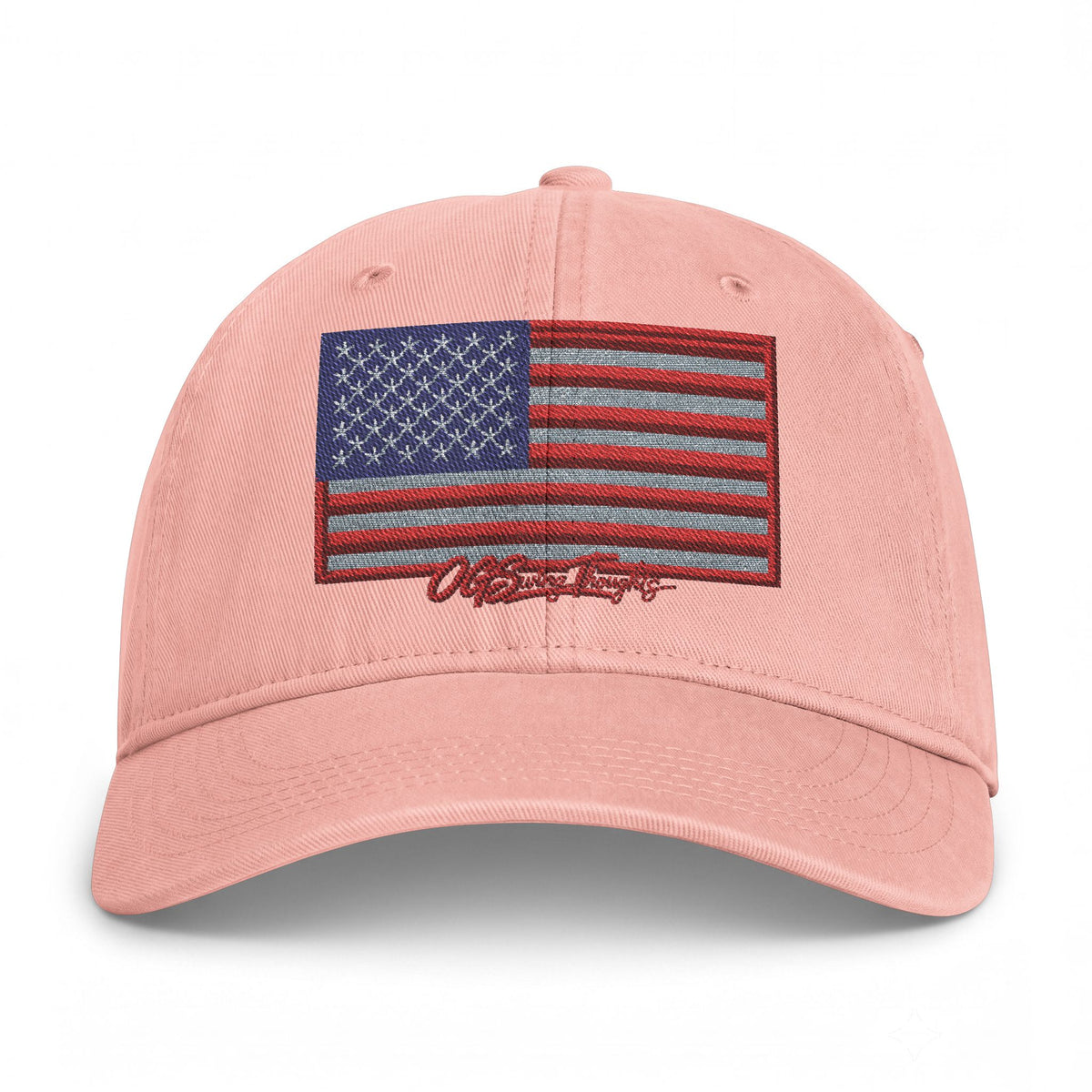 Embroidered Distressed American Flag Cap — Coastal Washed Baseball Hat