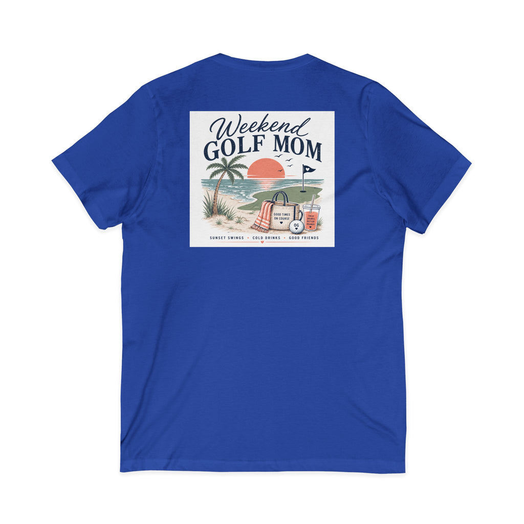 Weekend Golf Mom V-Neck Tee — Golfing Mom Graphic T-Shirt