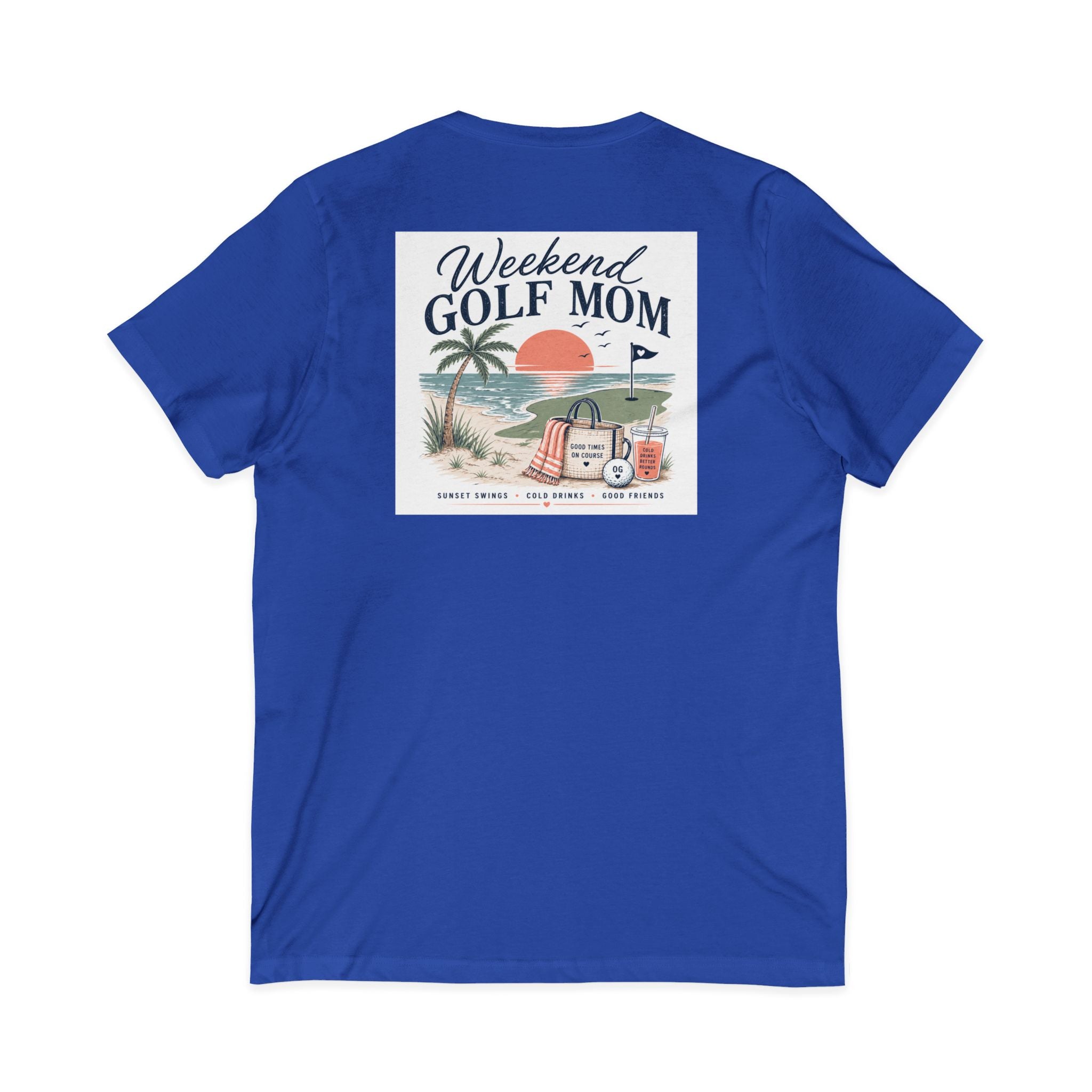 Weekend Golf Mom V-Neck Tee — Golfing Mom Graphic T-Shirt