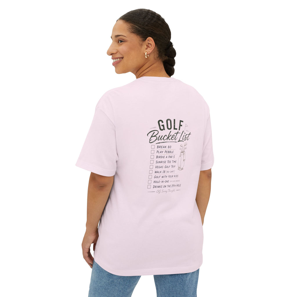 Golf Bucket List Tee — Casual Oversized Golf T‑Shirt