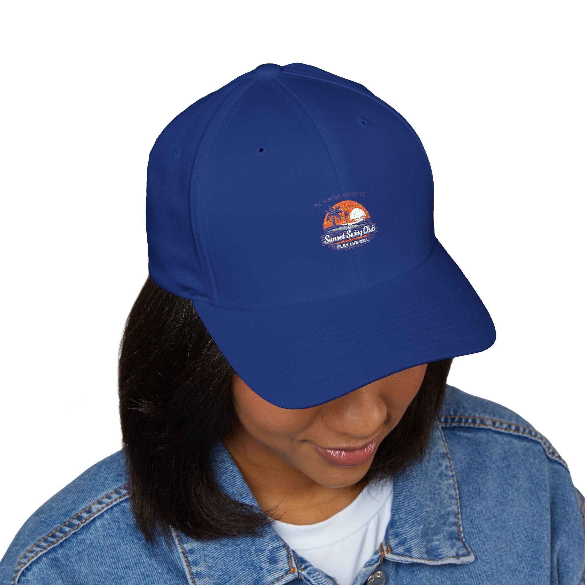 Embroidered Sunset Swing Club — Flex Fit Hat