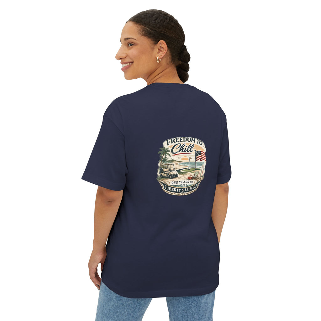 Freedom to Chill Tee — Vintage Beach Flag Graphic T-Shirt