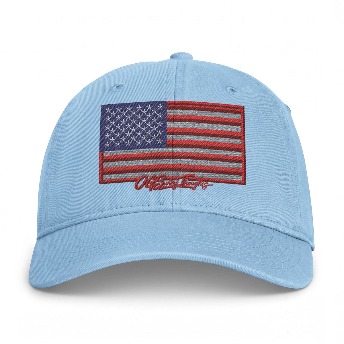 Embroidered Distressed American Flag Cap — Coastal Washed Baseball Hat