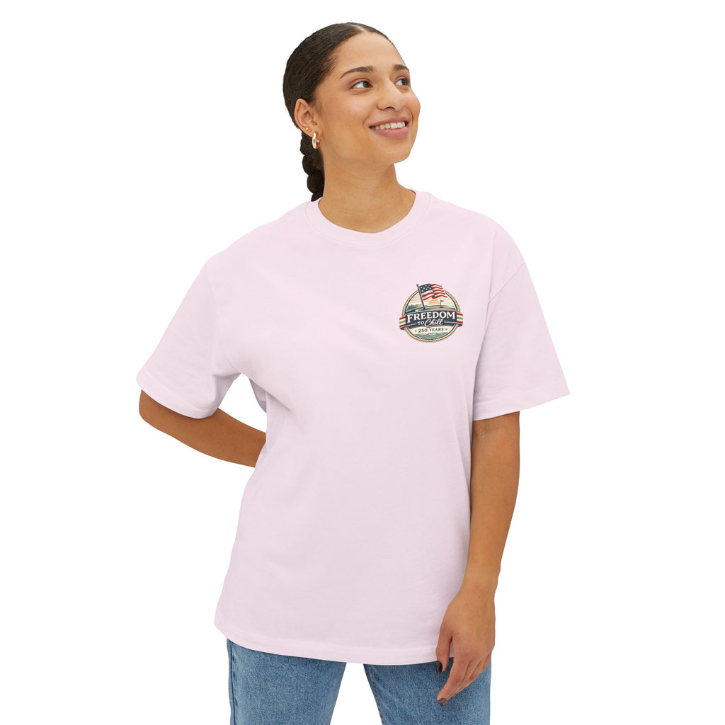 Freedom to Chill Tee — Vintage Beach Flag Graphic T-Shirt