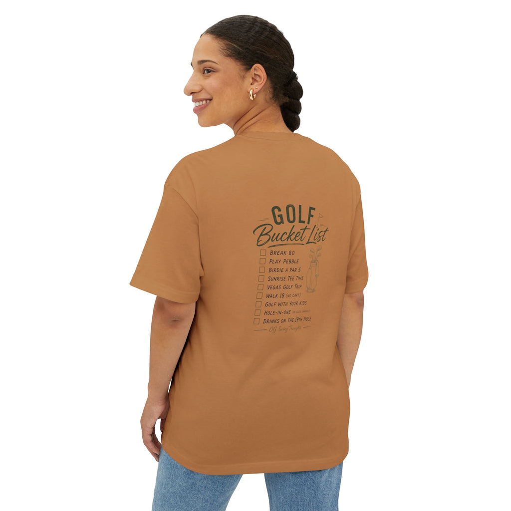 Golf Bucket List Tee — Casual Oversized Golf T‑Shirt