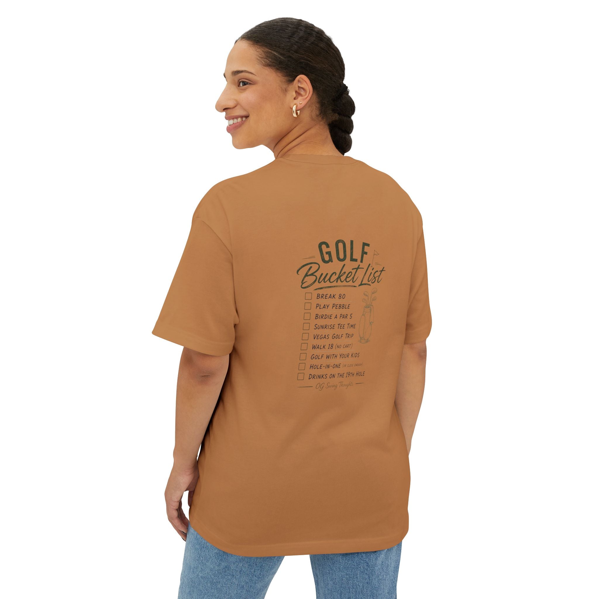 Golf Bucket List Tee — Casual Oversized Golf T‑Shirt