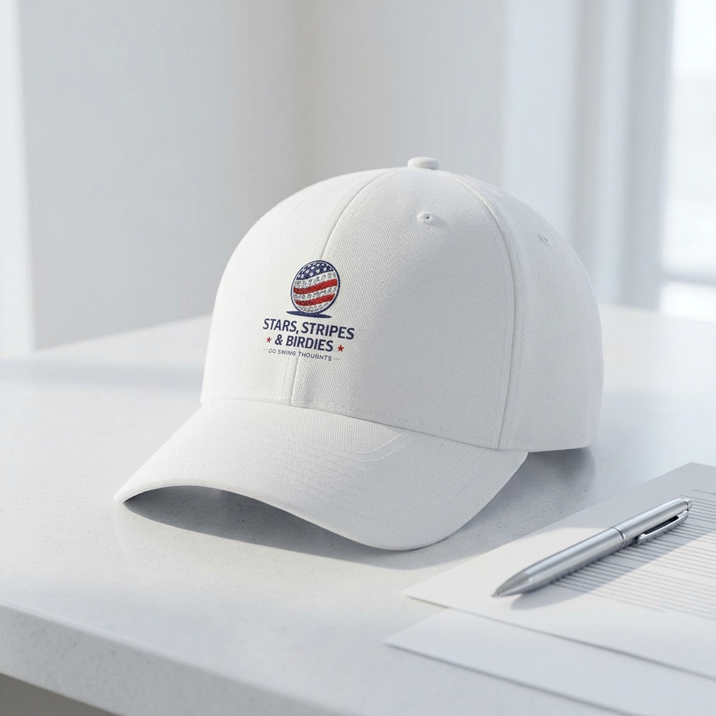 Embroidered 'Stars, Stripes & Birdies' Patriotic Structured Cap