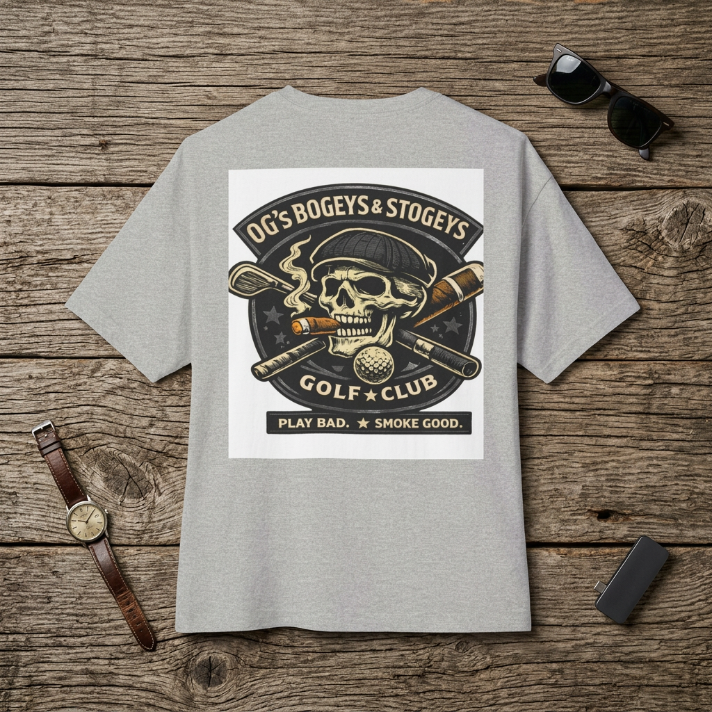 OG's Bogeys & Stogeys Golf Club Tee — Skull Golf Shirt
