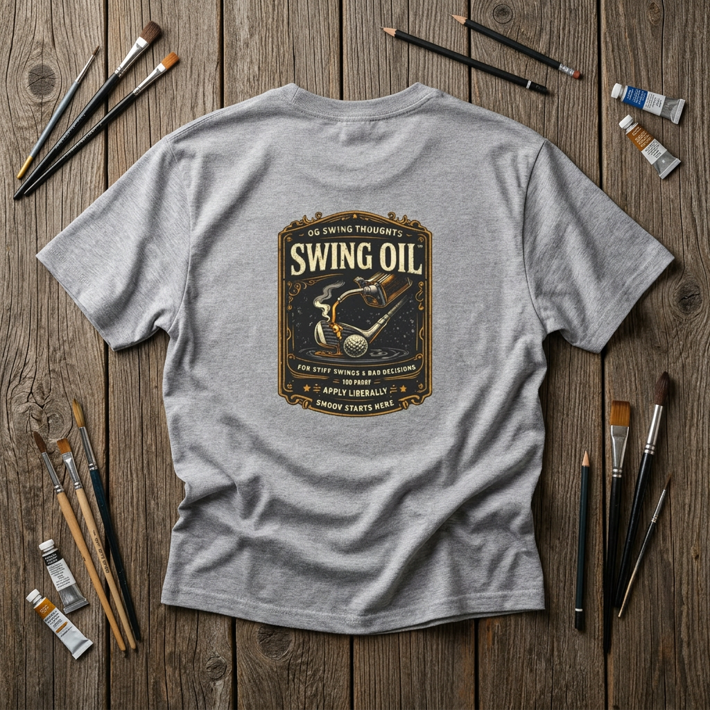 Swing Oil Vintage Golf Graphic Tee — Retro Golf T-Shirt