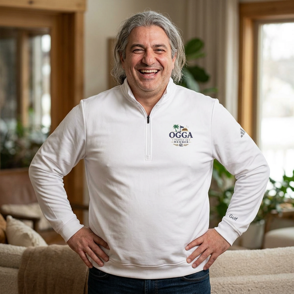 OGGA Embroidered Quarter-Zip Pullover — adidas Performance Golf Top
