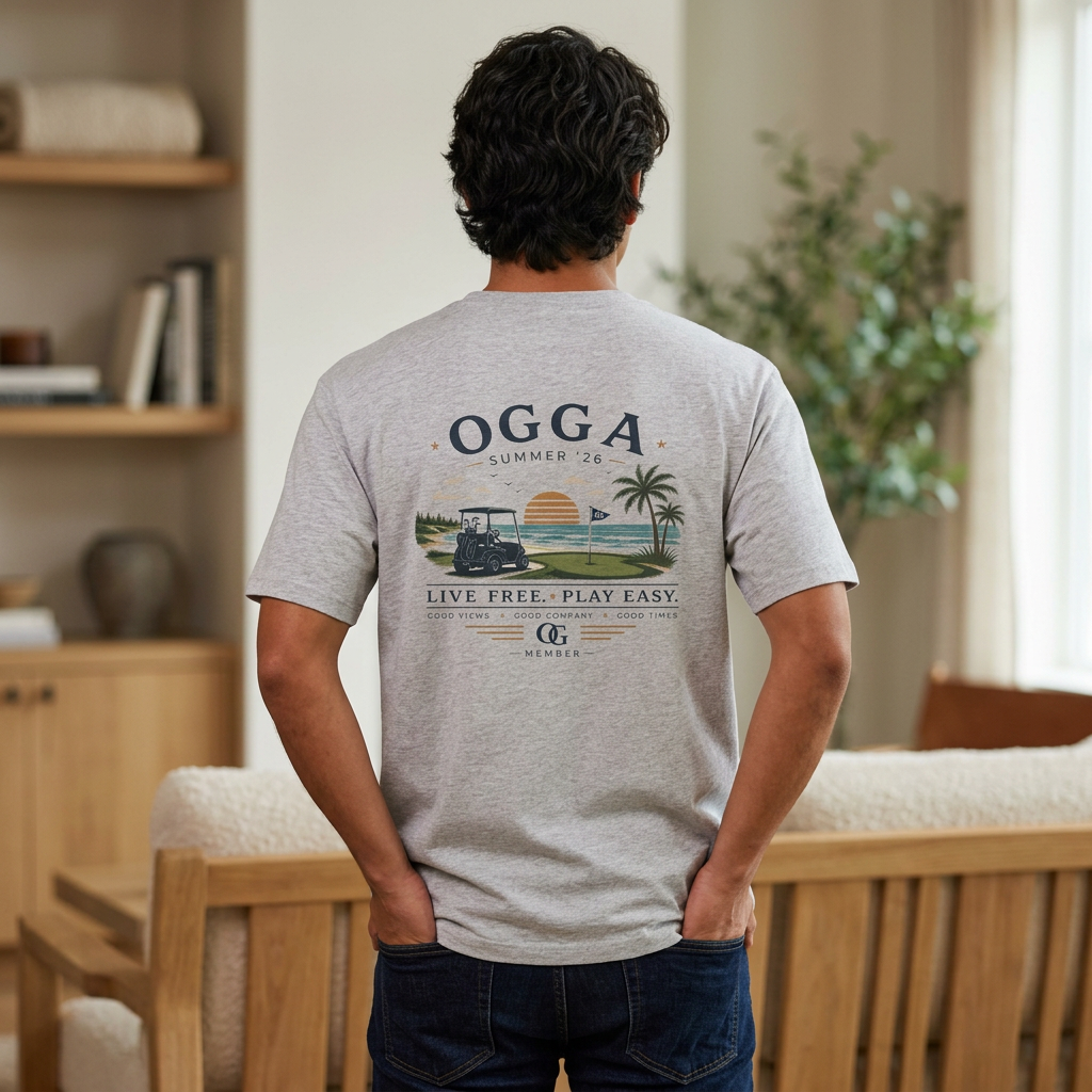 OGGA Beach Tee — "Live Free, Play Easy" Oversized Boxy T-Shirt