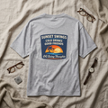 Sunset Swings Tee — 'Sunset Swings: Cold Drinks, Good Friends' Casual Boxy T-Shirt