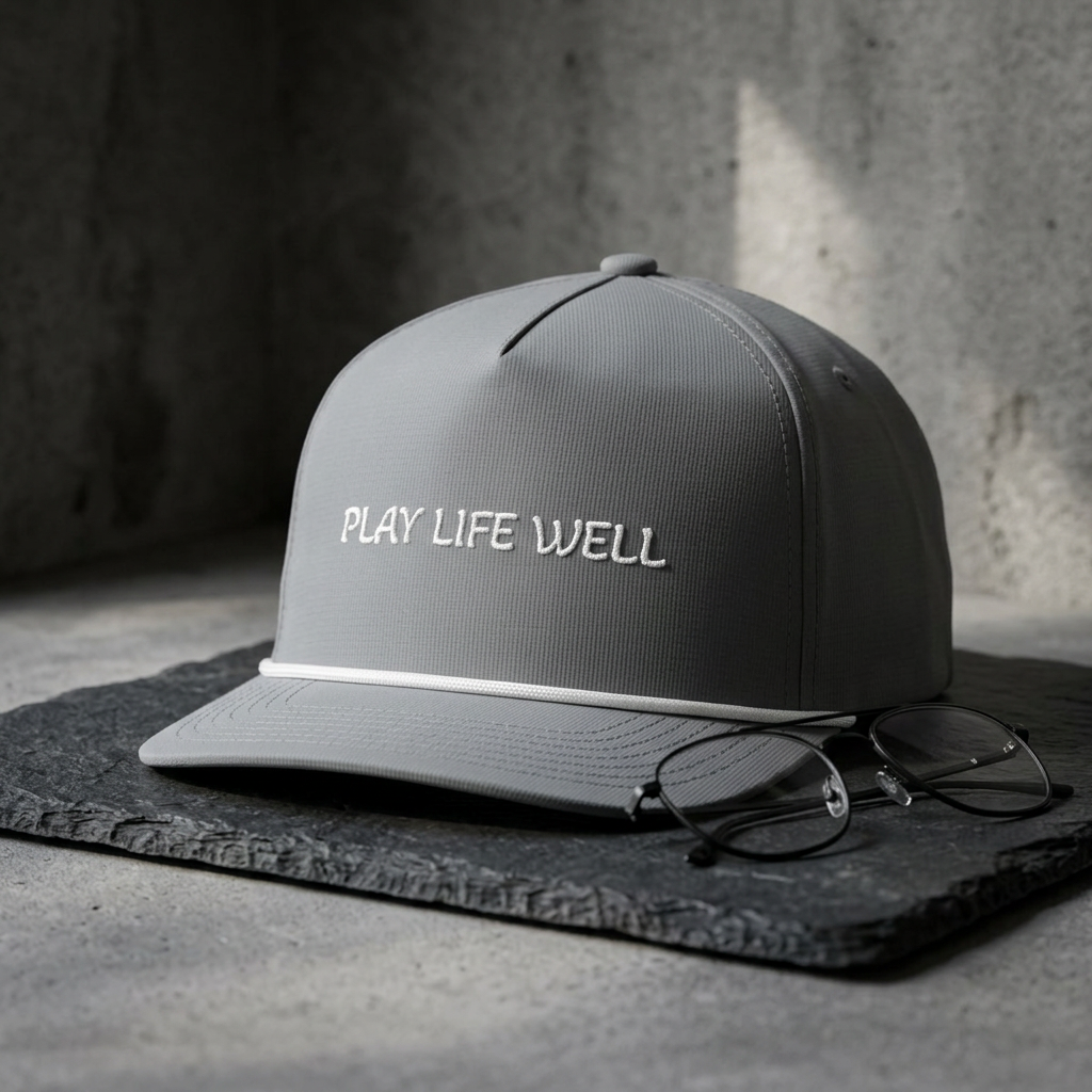 Play Life Well Rope Cap — Sunwashed Embroidered Baseball Hat