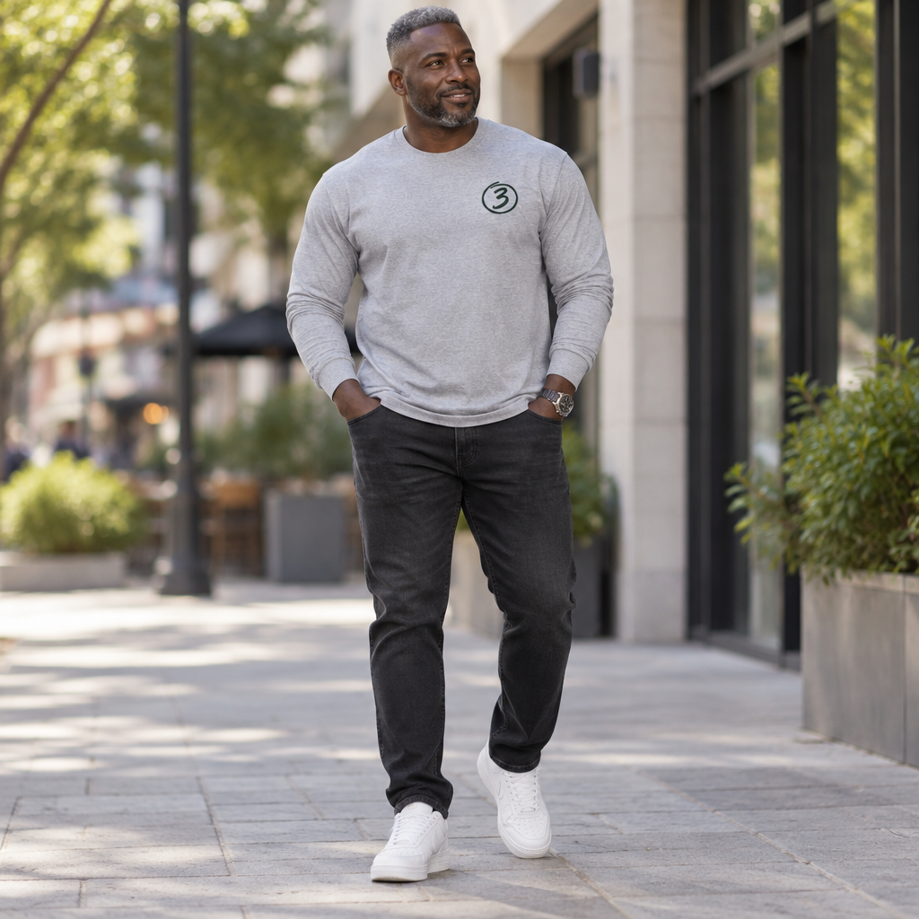 "Put Me Down for 3" Long Sleeve Tee - Play Life Well. Do Good