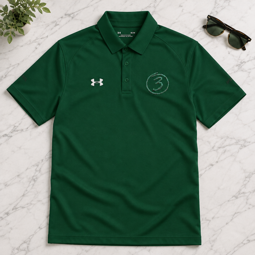 "Put Me Down for 3" Under Armor Men’s Polo Shirt Embroidered