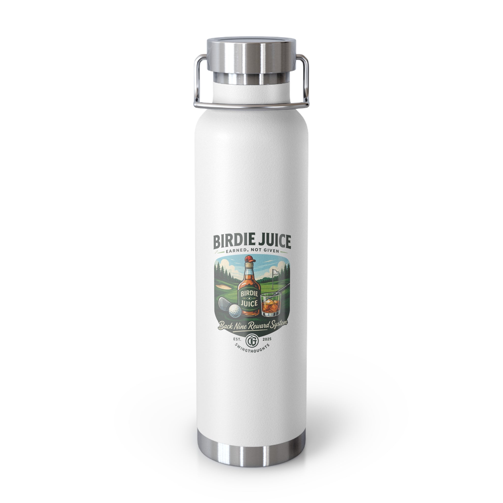 Birdie Juice Golf Water Bottle — 22oz Copper Vacuum Insulated Stainless Steel Bottle