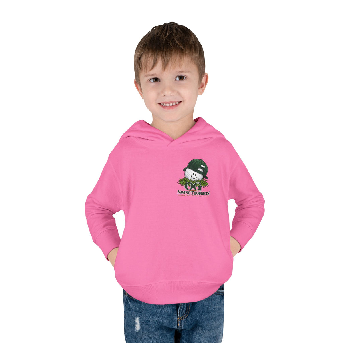 "Little Legend" Toddler Hoodie - 'OG Swing Thoughts' Cute Golf Kid Pullover Fleece
