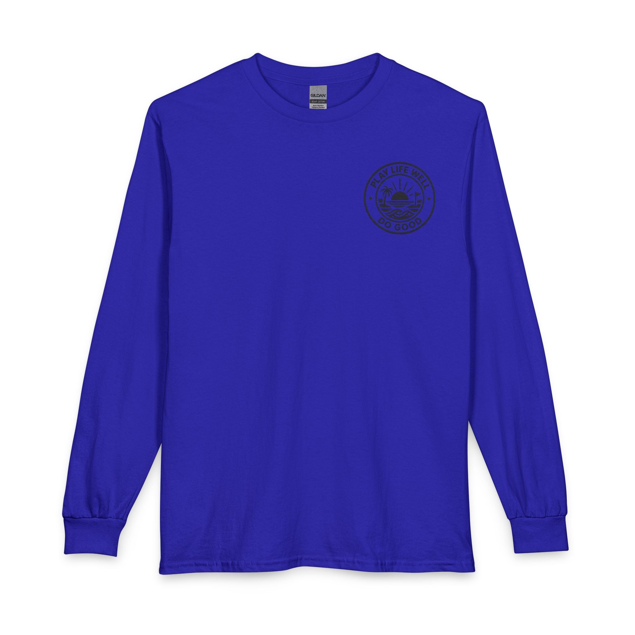 "Play Life Well" with Patriotic Eagle Vintage American Long Sleeve Crew