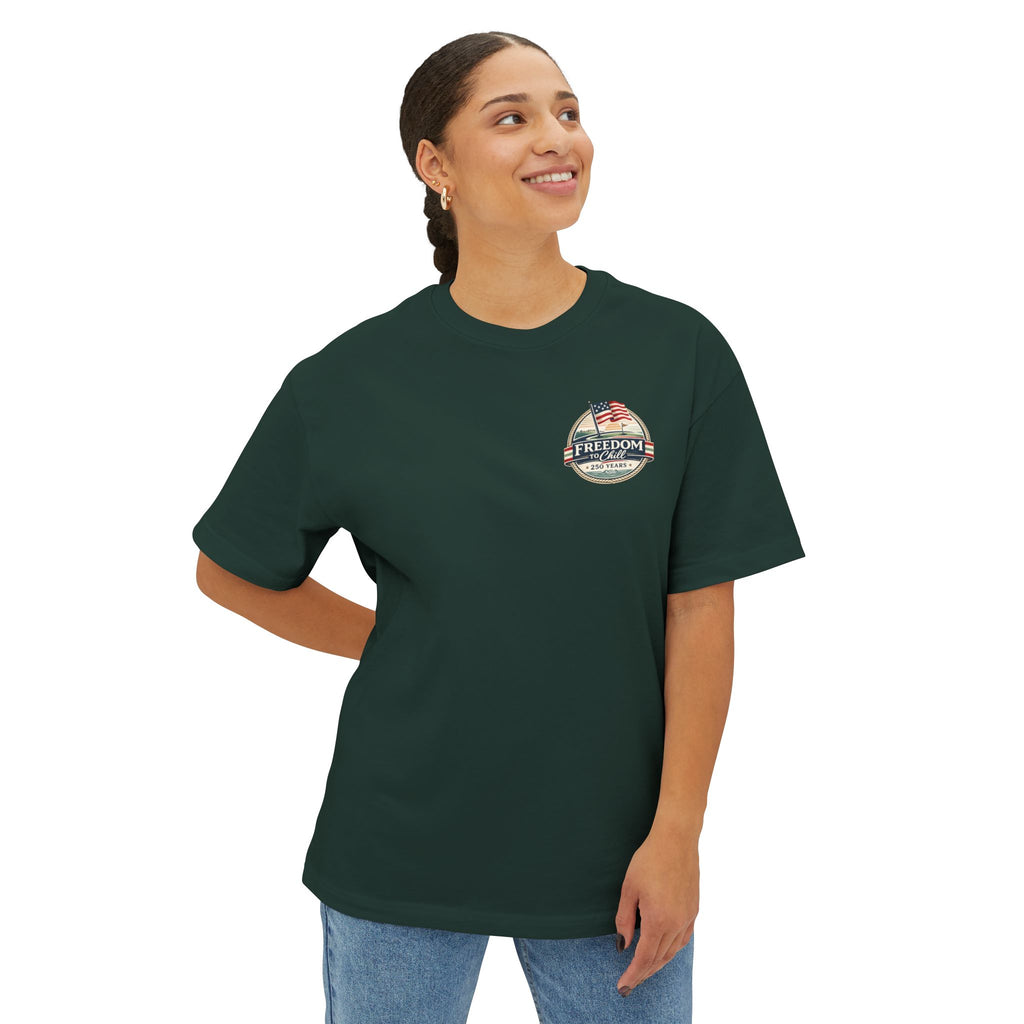 Freedom to Chill Tee — Vintage Beach Flag Graphic T-Shirt