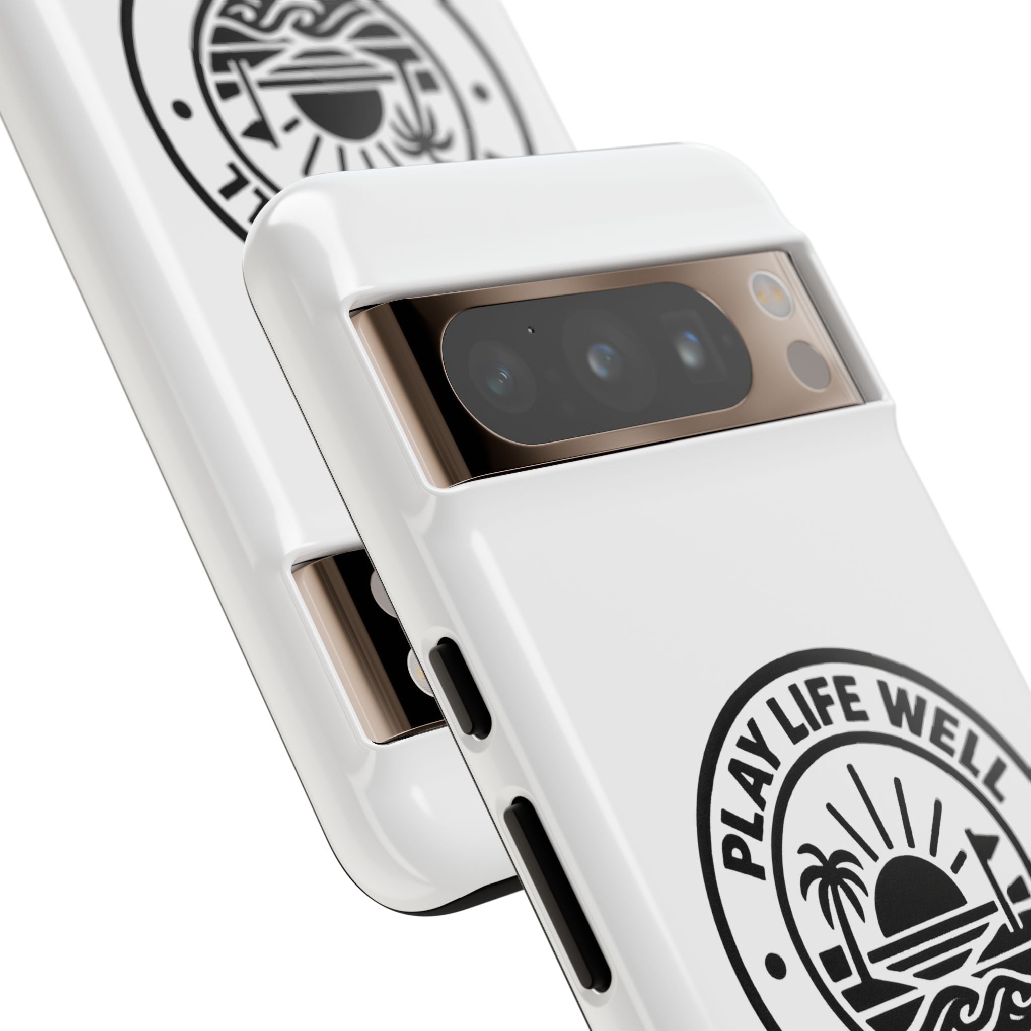 Phone Case — "Play Life Well, Do Good" Minimal Beach Badge
