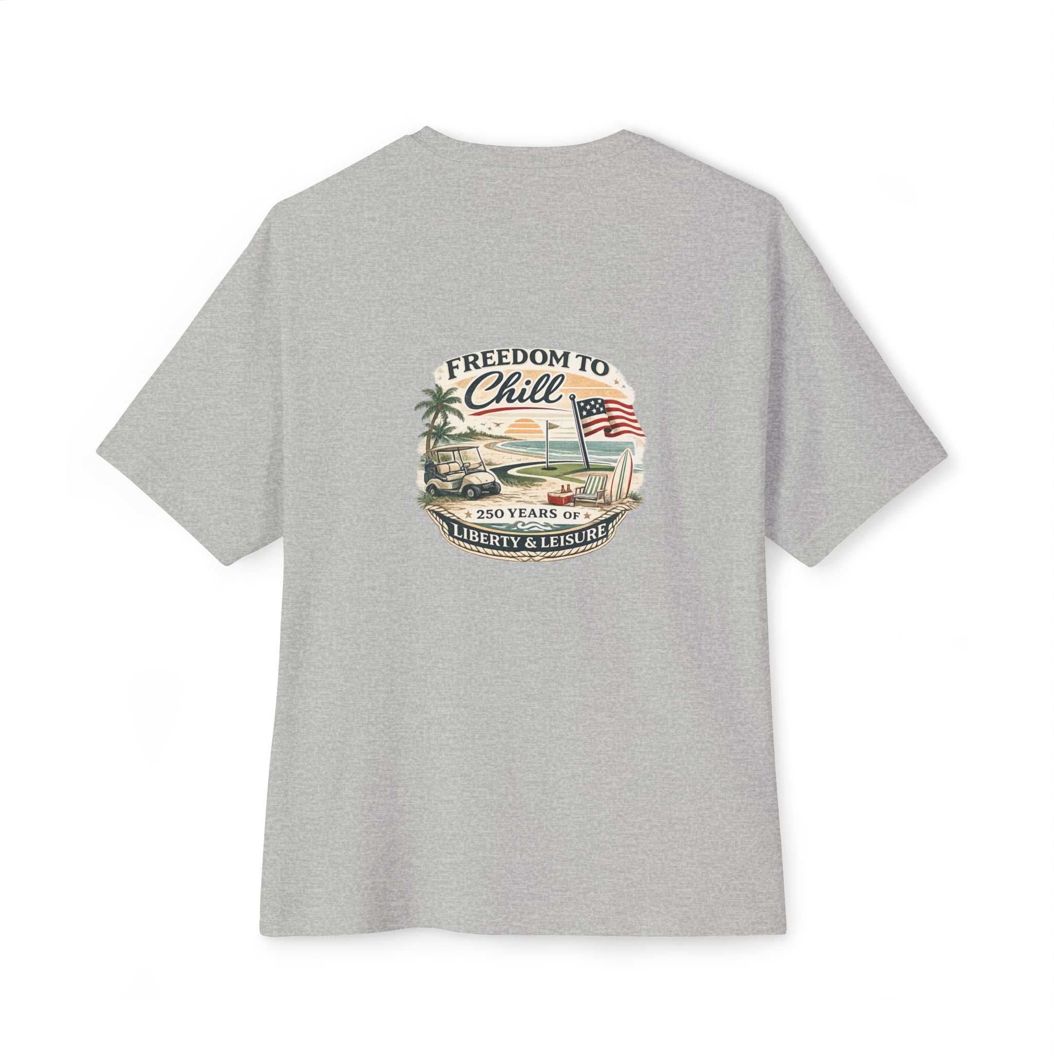 Freedom to Chill Tee — Vintage Beach Flag Graphic T-Shirt