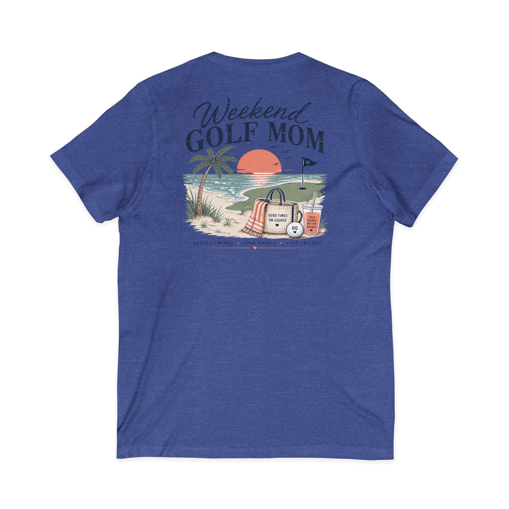 Weekend Golf Mom V-Neck Tee — Golfing Mom Graphic T-Shirt