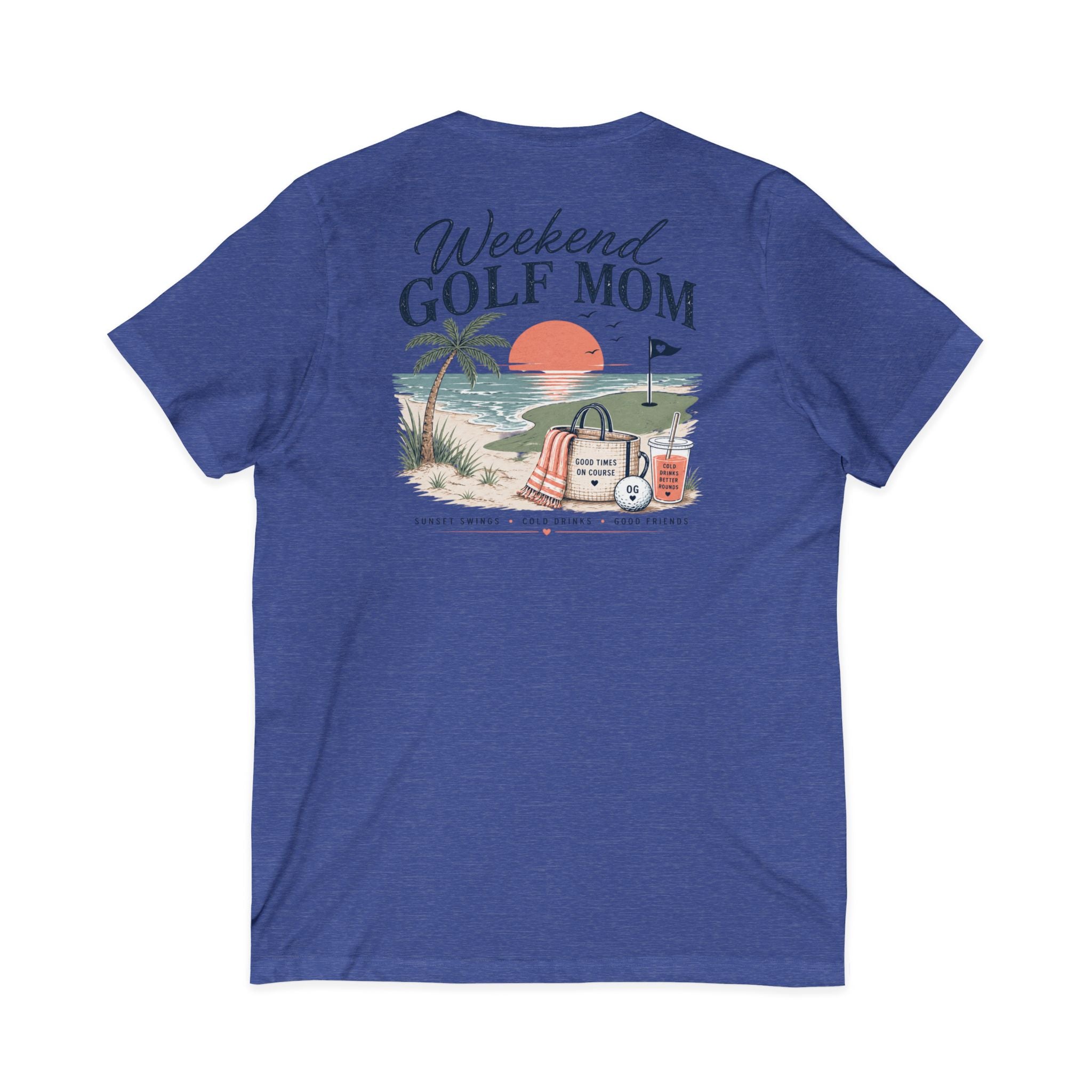 Weekend Golf Mom V-Neck Tee — Golfing Mom Graphic T-Shirt