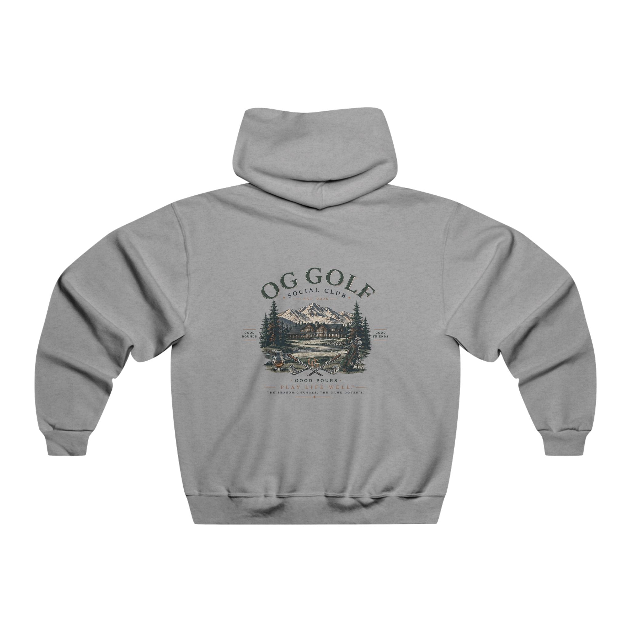 OG Golf Social Club Hoodie – Vintage Mountain Course Graphic Hooded Sweatshirt