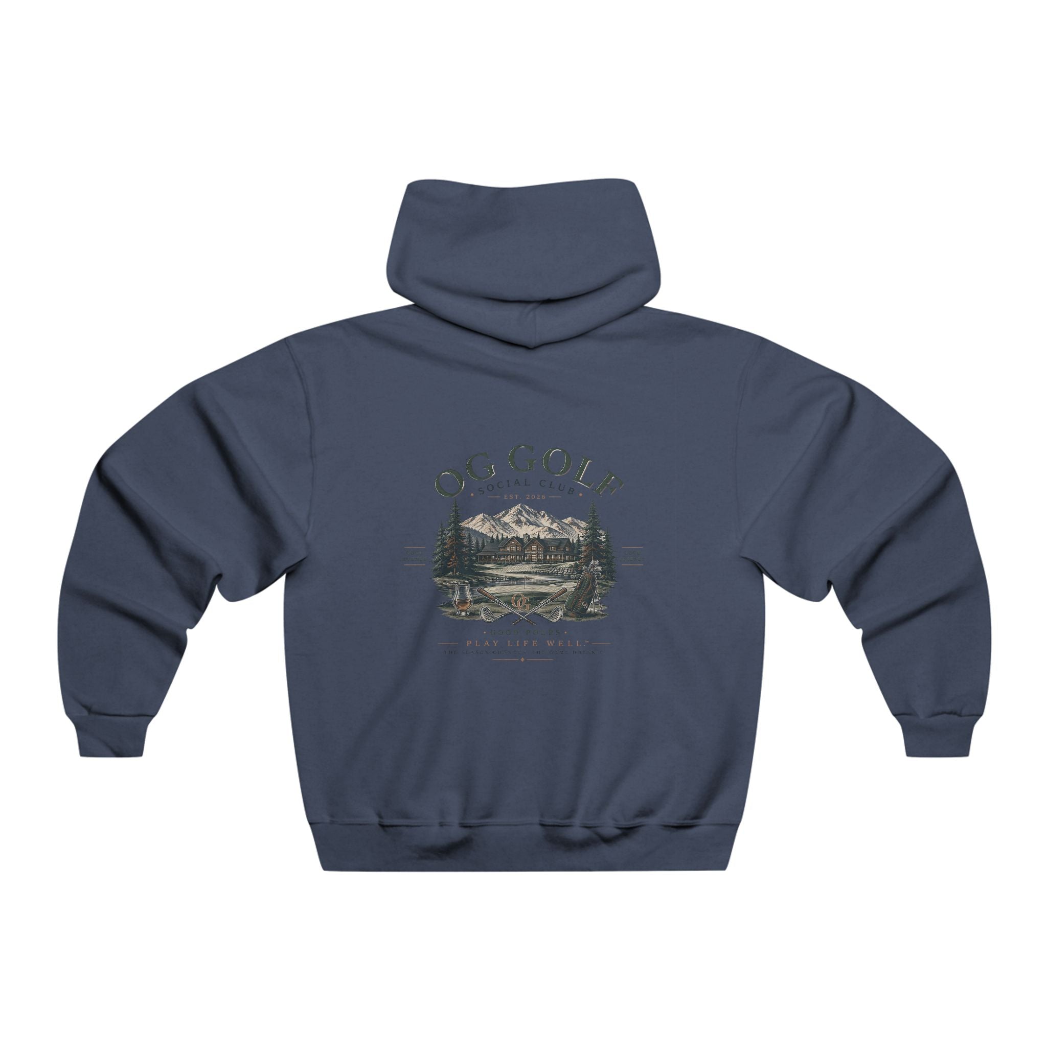 OG Golf Social Club Hoodie – Vintage Mountain Course Graphic Hooded Sweatshirt