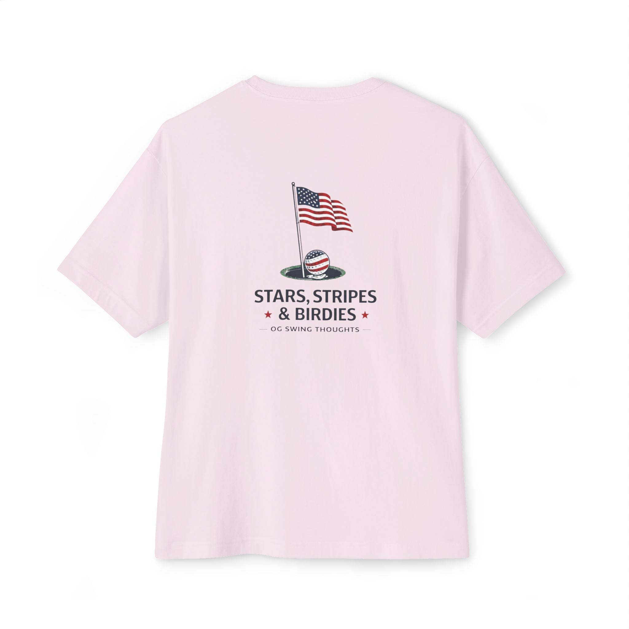 Patriotic Stars & Stripes Tee — American Flag & Golf Ball Graphic