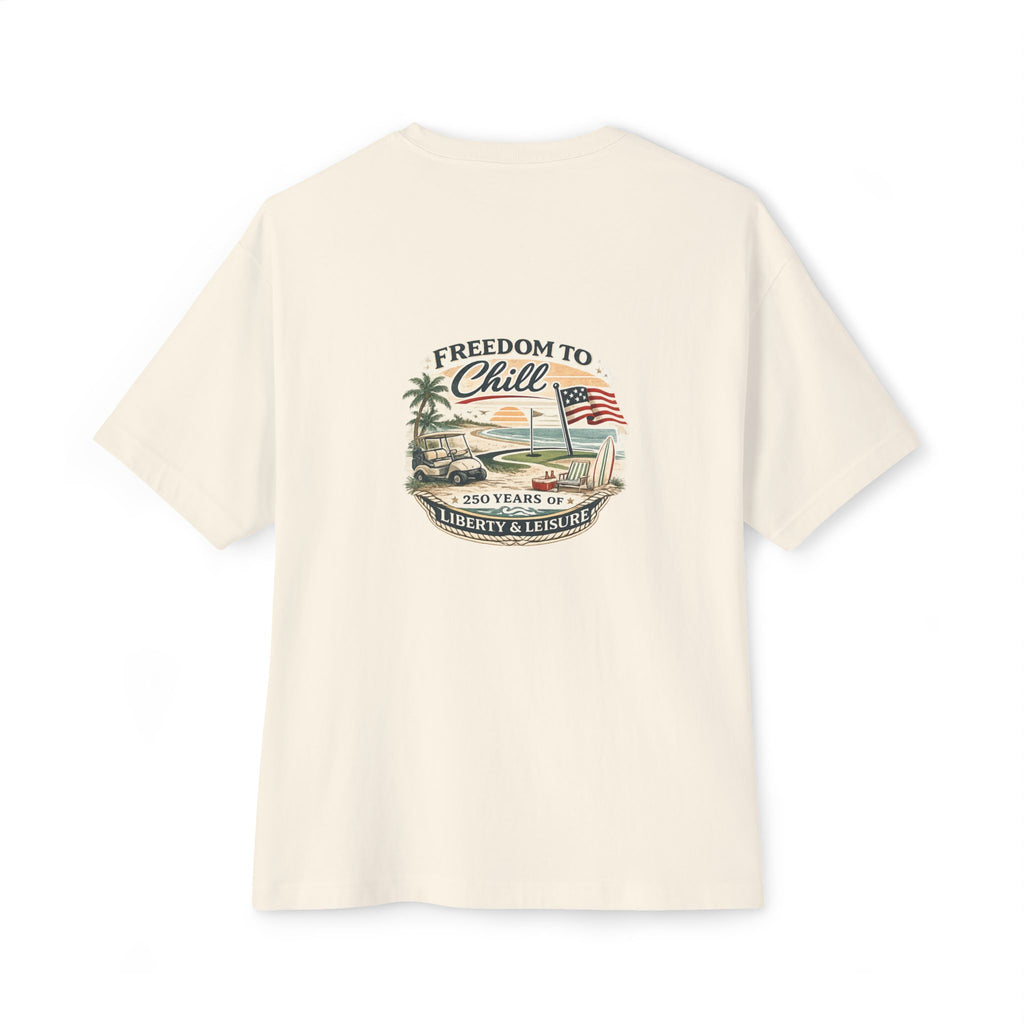 Freedom to Chill Tee — Vintage Beach Flag Graphic T-Shirt